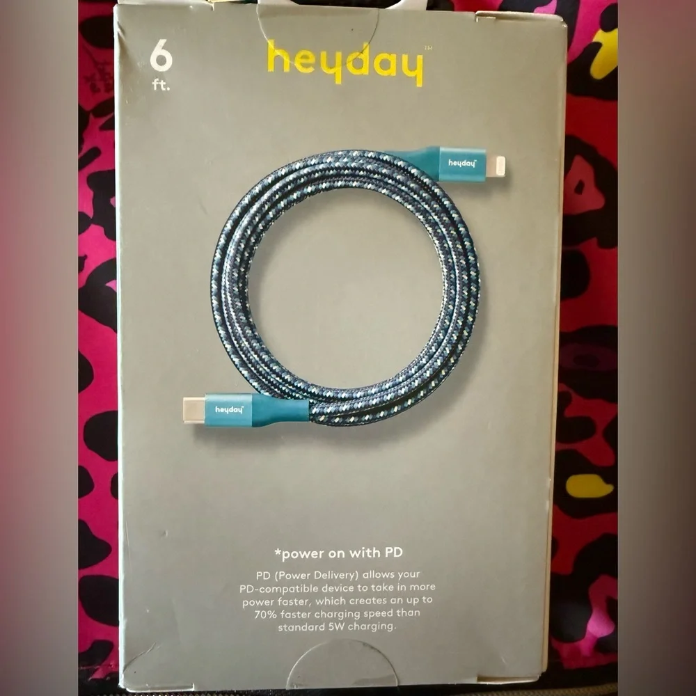 Heyday Fast Charging Cable Pair Lightning to USB-C 6 Foot Cord Two Cables